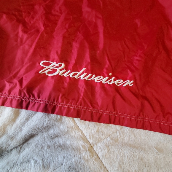 Budweiser Nylon Jacket XL Red Embroidered logos Mens Extra Large Hub-Capz - Picture 11 of 15